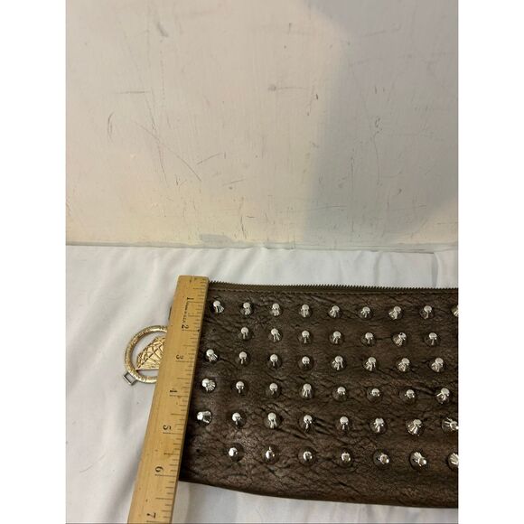 Traci Lynn studded 3d style gothic clutch bag zipper 10.5"x6" - Picture 5 of 10